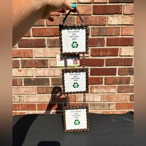 Bicycle Chain Recycled 3 Tier Hanging Picture Frame Approx. 17” x 3.75” x 3.75”